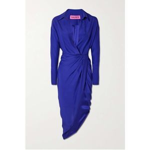 GAUGE81 Puno asymmetric draped silk-satin dress Size S $630